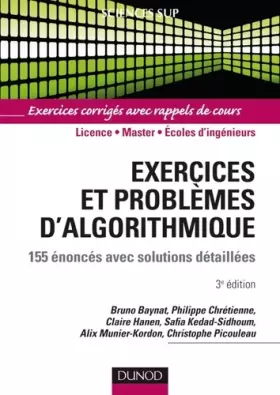 Couverture du produit · Exercices et problèmes d'algorithmique - 3e édition - 155 énoncés avec solutions détaillées