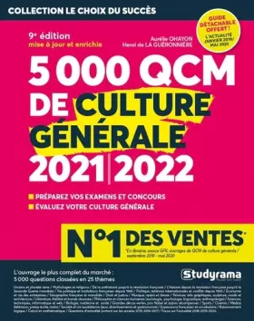 Couverture du produit · 5000 QCM de culture générale 2021/2022: Préparez vos examens et concours. Evaluez votre culture générale