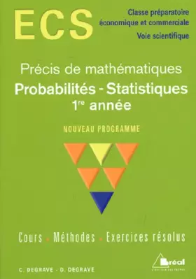 Couverture du produit · Probabilités - Statistiques 1re année ECS