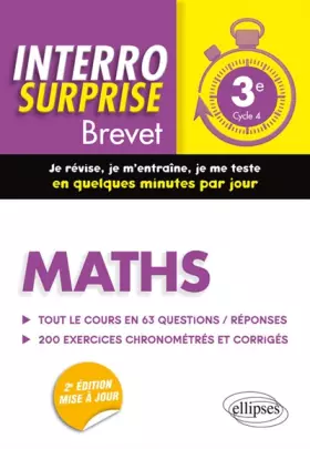 Couverture du produit · Maths 3e - Tout le cours en 63 questions/réponses et 200 exercices chronométrés et corrigés - 2e édition mise à jour