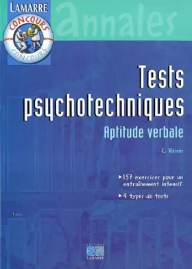 Couverture du produit · Tests psychotechniques : Aptitude verbale