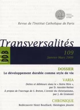 Couverture du produit · Revue Transversalites N 109