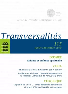 Couverture du produit · Transversalités n°115: Enfants et enfance spirituelle