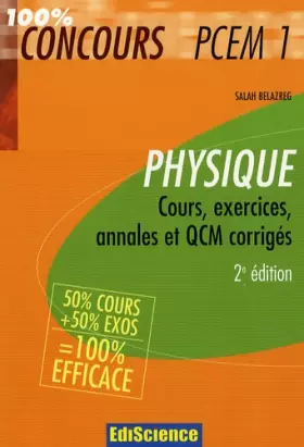 Couverture du produit · Physique PCEM 1 : Cours, exercices, annales et QCM corrigés