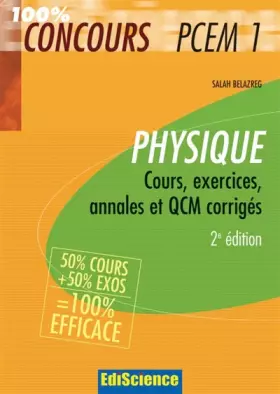 Couverture du produit · Physique PCEM 1 : Cours, exercices, annales et QCM corrigés