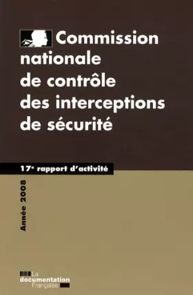 Couverture du produit · Commission nationale de contrôle des interceptions de sécurité