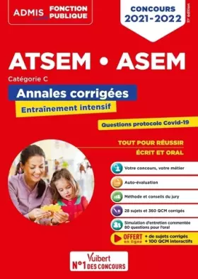 Couverture du produit · Concours ATSEM et ASEM - Catégorie C - Annales corrigées: Agent (territorial) spécialisé des écoles maternelles - 2021-2022