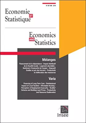 Couverture du produit · Economie et Statistique/ Economics and Statistics n° 507-508