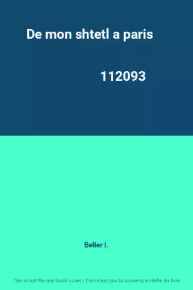 Couverture du produit · De mon shtetl a paris                                                                         112093