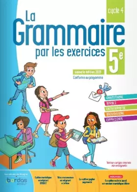 Couverture du produit · La Grammaire par les exercices 5e - Cahier d'exercices - Edition 2021