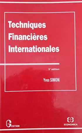 Couverture du produit · Les techniques financières internationales