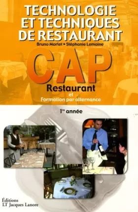 Couverture du produit · Technologie et techniques de restaurant CAP Restaurant et Formation par alternance 1re année
