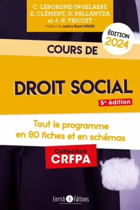 Couverture du produit · Cours de droit social 2024: Tout le programme en fiches et en schémas