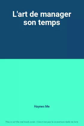 Couverture du produit · L'art de manager son temps