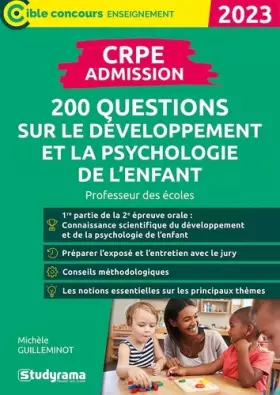 Couverture du produit · CRPE – Admission – 200 questions sur le développement et la psychologie de l'enfant: Professeur des écoles – Concours 2023