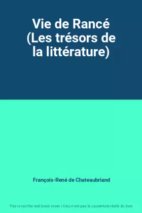 Couverture du produit · Vie de Rancé (Les trésors de la littérature)