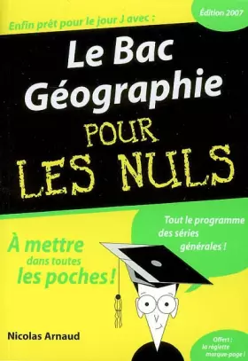 Couverture du produit · Le Bac Géographie pour les nuls