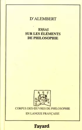 Couverture du produit · Essais sur les éléments de philosophie (1759)