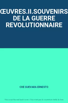 Couverture du produit · ŒUVRES.II.SOUVENIRS DE LA GUERRE REVOLUTIONNAIRE
