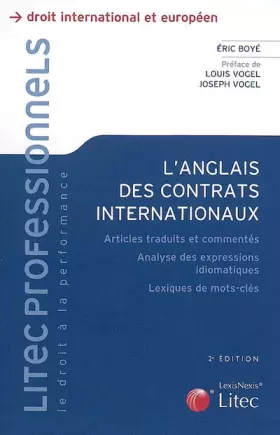 Couverture du produit · L'anglais des contrats internationaux
