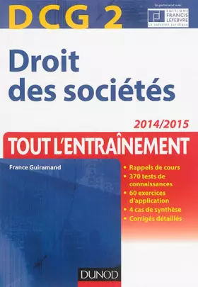 Couverture du produit · DCG 2 - Droit des sociétés 2014/2015 - 7e éd - Tout l'Entraînement