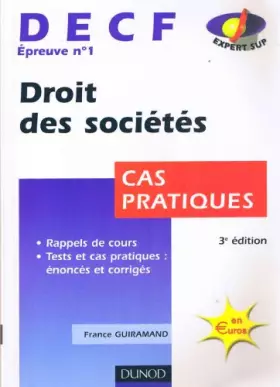 Couverture du produit · DECF, épreuve n°1 : Droit des sociétés (cas pratiques)
