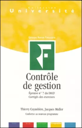 Couverture du produit · Contrôle de gestion, corrigés, 5e édition, épreuve 7 du DPECF