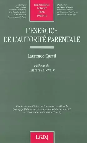 Couverture du produit · l'exercice de l'autorité parentale