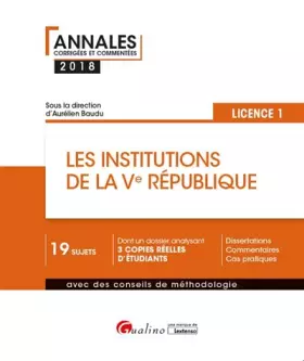 Couverture du produit · Les institutions de la Ve République : Semestre 2