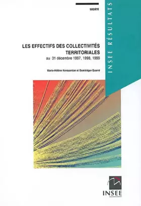 Couverture du produit · Les Effectifs Des Collectivites Territoriales Au 31 Decembre 1997, 1998 Et 1999