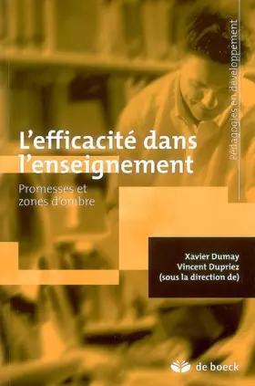 Couverture du produit · L'efficacité dans l'enseignement : Promesses et zones d'ombre