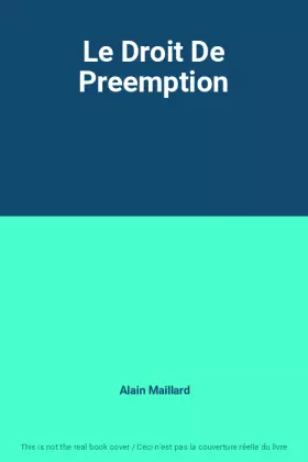 Couverture du produit · Le Droit De Preemption