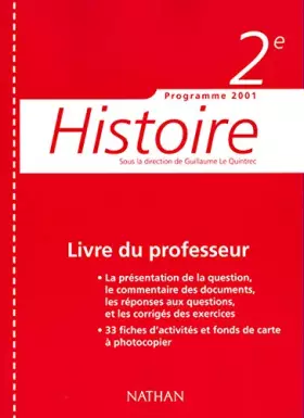 Couverture du produit · histoire 2e livre du professeur 2001