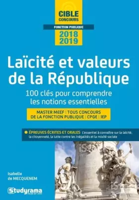 Couverture du produit · Laïcité et valeur de la République 2018-2019: 100 clés pour comprendre les notions essentielles
