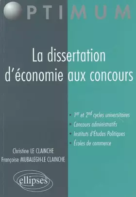 Couverture du produit · La dissertation d'économie aux concours