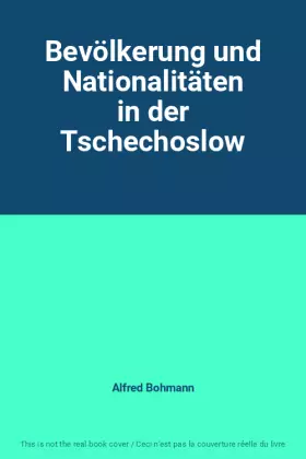 Couverture du produit · Bevölkerung und Nationalitäten in der Tschechoslow