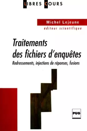 Couverture du produit · Traitements des fichiers d'enquêtes : Redressements, injections de réponses, fusions