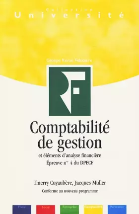 Couverture du produit · Comptabilité de gestion et éléments d'analyse financière : épreuve n°4 du DPECF