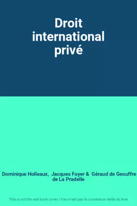 Couverture du produit · Droit international privé