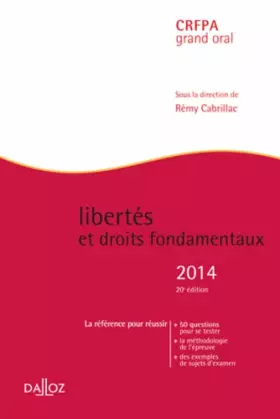 Couverture du produit · Libertés et droits fondamentaux 2014 - 20 e éd.