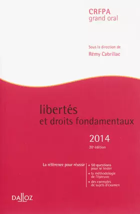 Couverture du produit · Libertés et droits fondamentaux 2014 - 20 e éd.