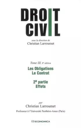 Couverture du produit · Les Obligations - Le Contrat : 2e partie, Effets