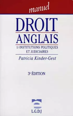 Couverture du produit · Droit anglais: Tome 1, Institutions politiques et judiciaires