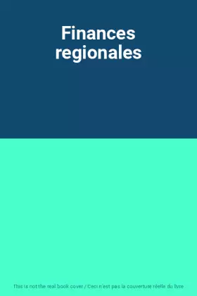 Couverture du produit · Finances regionales