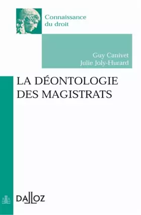 Couverture du produit · La Déontologie des magistrats