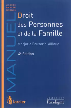 Couverture du produit · Droit des personnes et de la famille