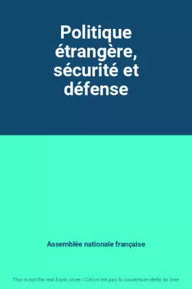 Couverture du produit · Politique étrangère, sécurité et défense