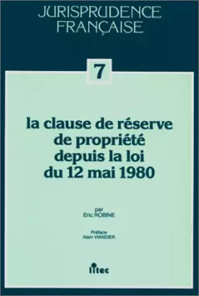 Couverture du produit · Clause de réserve de propriété, 1re édition (ancienne édition)