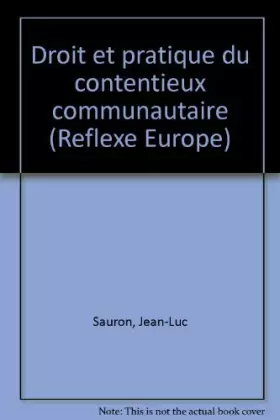 Couverture du produit · Droit et pratique du contentieux communautaire