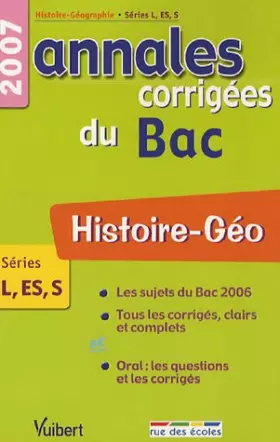 Couverture du produit · Histoire-Géo L-ES-S : Annales corrigées du Bac